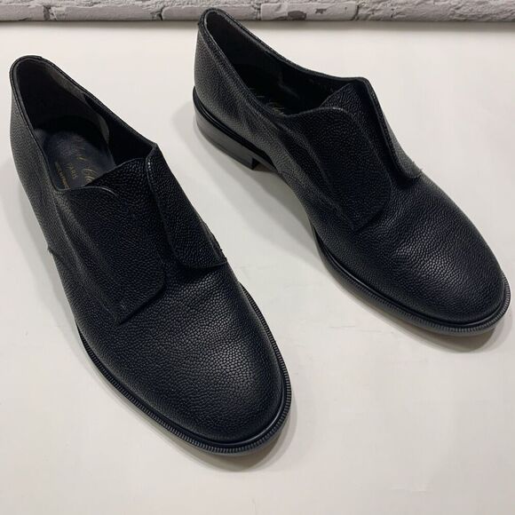 ROBERT CLERGERIE Women’s Black Slip on Leather Loafer Shoe 36.5 Made In France - Picture 2 of 16